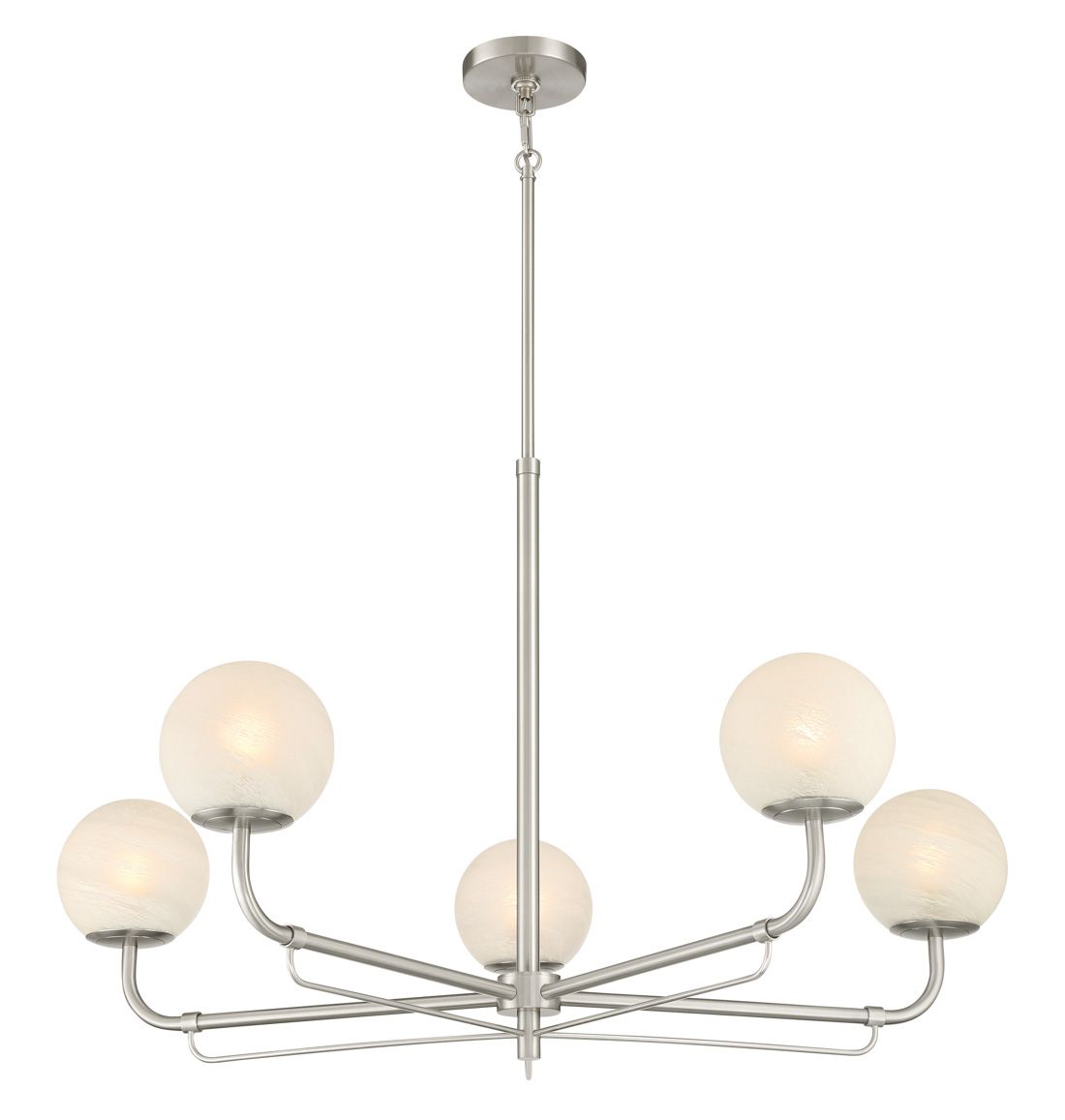 Minka-Lavery Whitehall 5-Light 38-in Brushed Nickel Indoor Chandelier