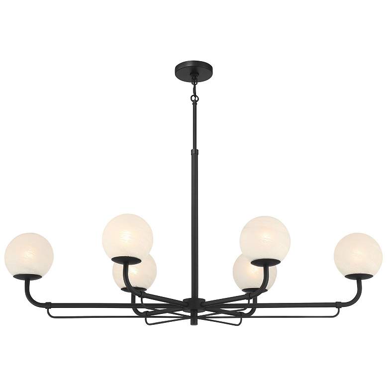 Image 1 Minka-Lavery Whitehall 6-Light 46-in Matte Black Indoor Island Chandelier