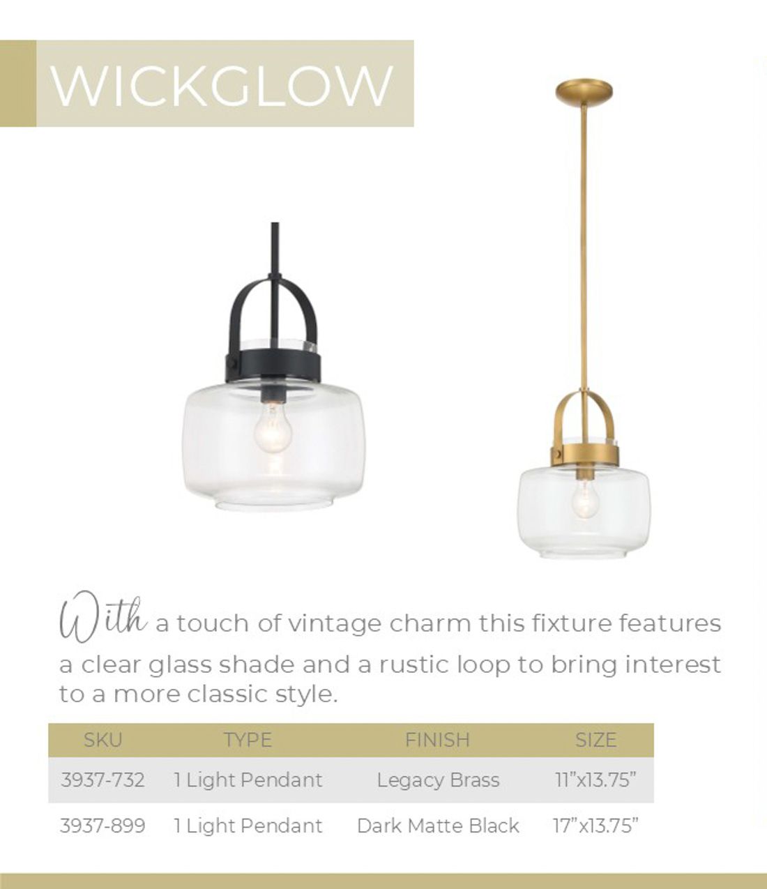 Minka Lavery WickGlow 1-Light 11-in Legacy Brass Indoor Pending Lighting