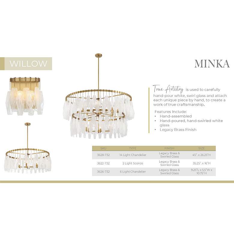 Image 6 Minka-Lavery Willow 14-Light 45-in Legacy Brass Indoor Pendant more views