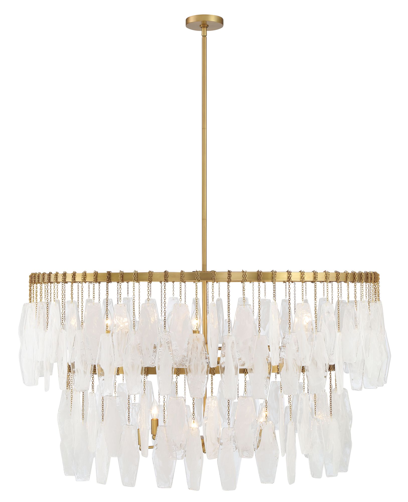 Image 3 Minka-Lavery Willow 14-Light 45-in Legacy Brass Pendant with Glass Shades more views