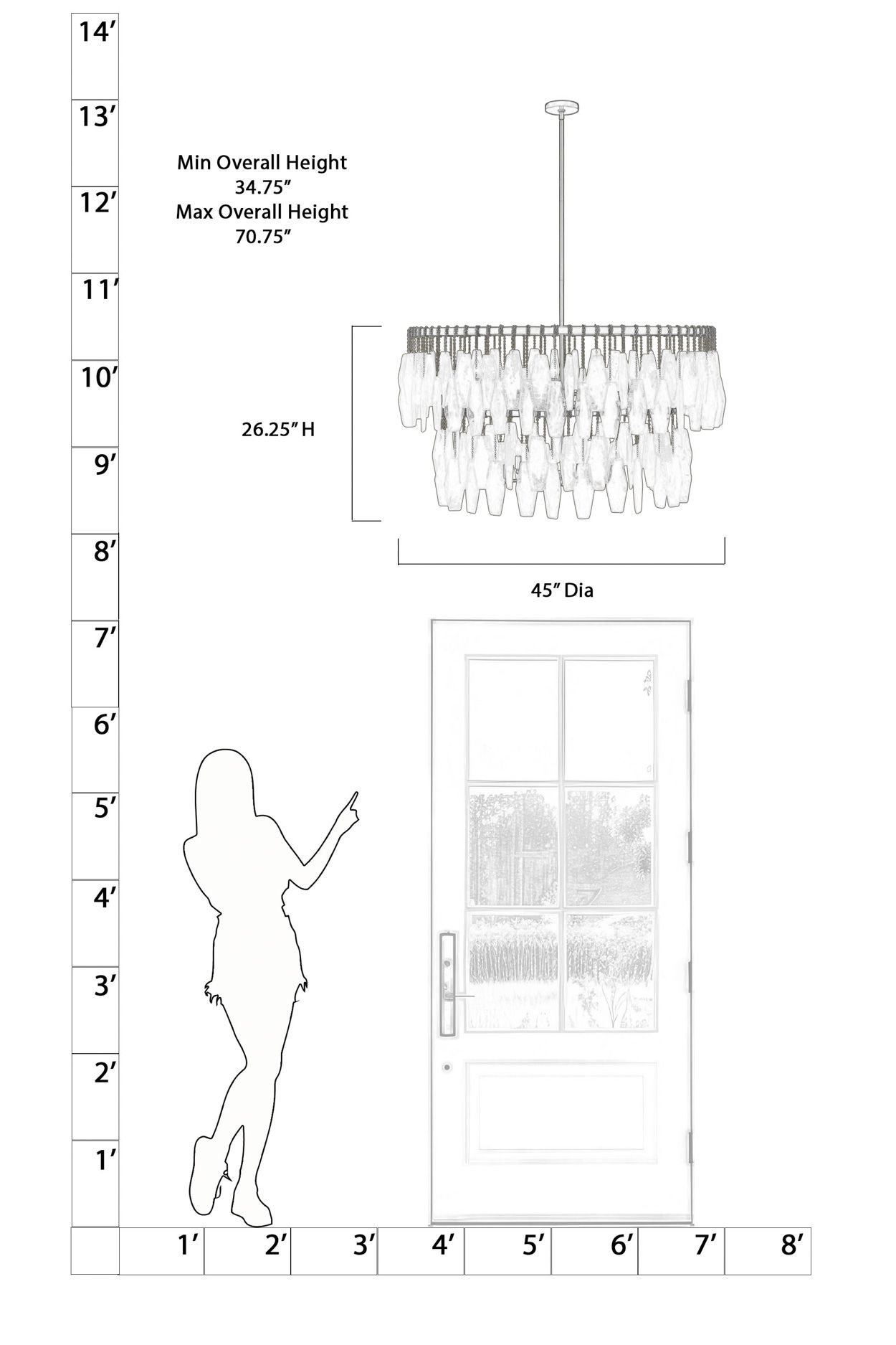 Image 5 Minka-Lavery Willow 14-Light 45-in Legacy Brass Pendant with Glass Shades more views