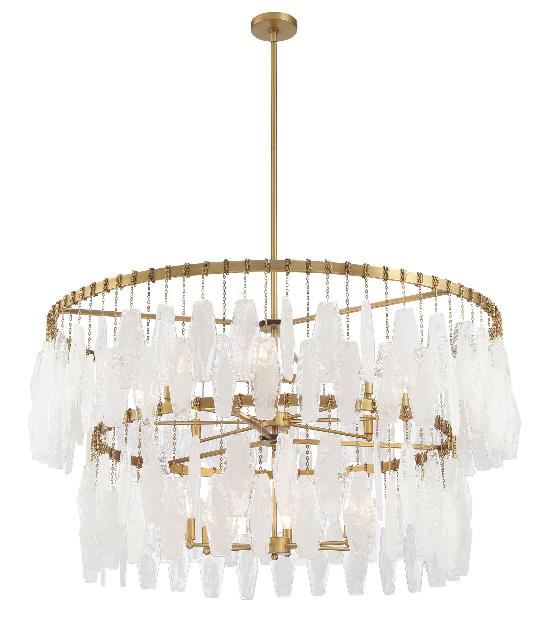 Image 6 Minka-Lavery Willow 14-Light 45-in Legacy Brass Pendant with Glass Shades more views