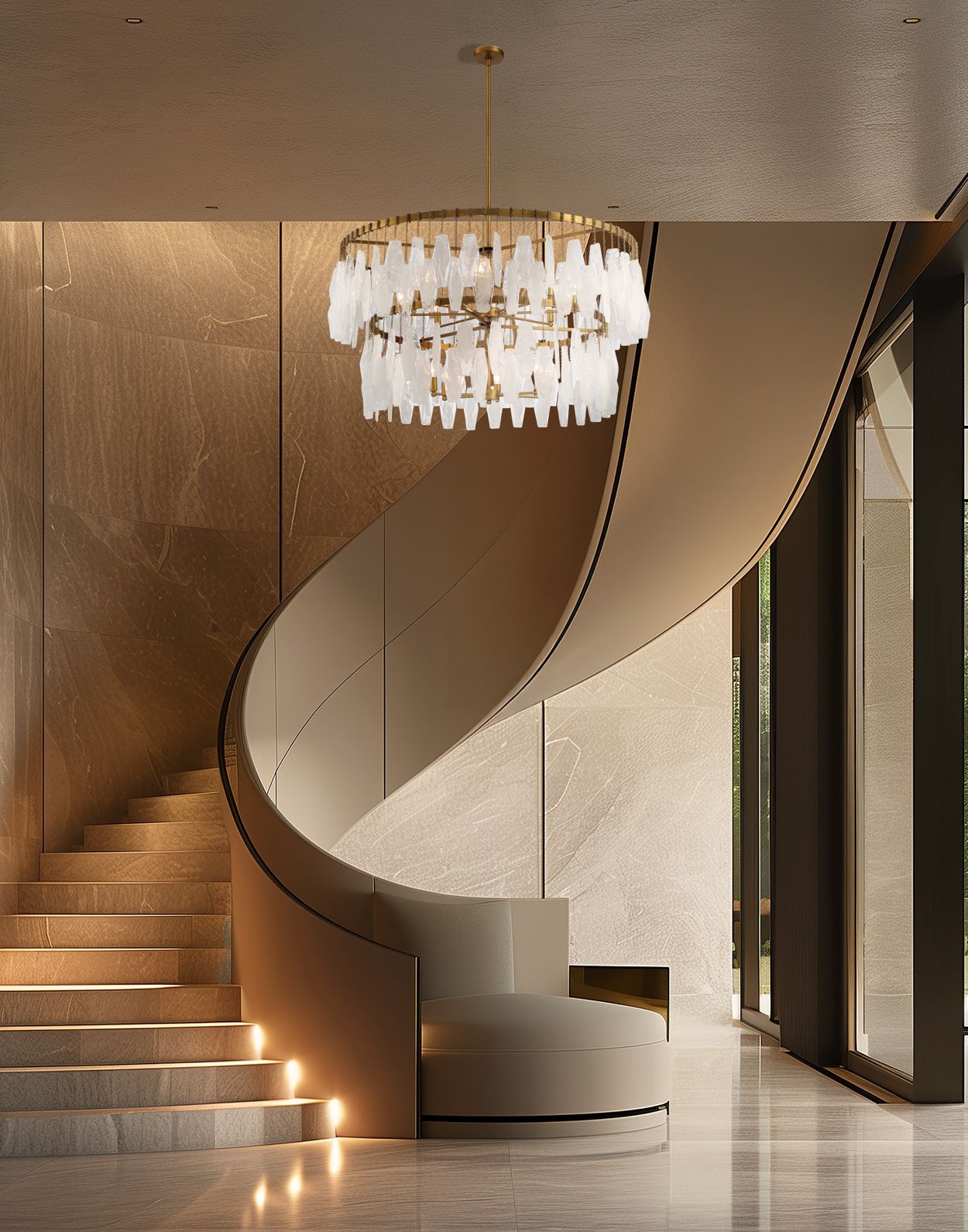 Image 7 Minka-Lavery Willow 14-Light 45-in Legacy Brass Pendant with Glass Shades more views