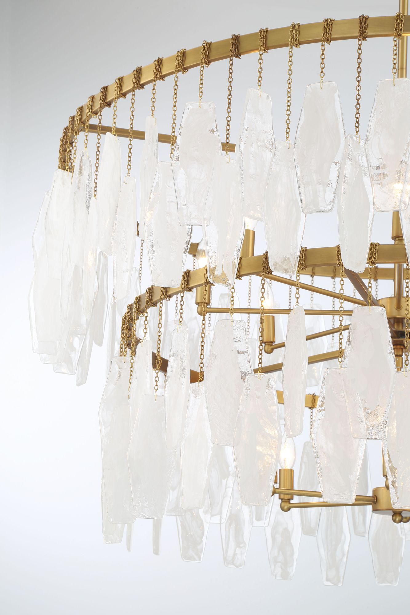 Minka-Lavery Willow 14-Light 45-in Legacy Brass Pendant with Glass Shades