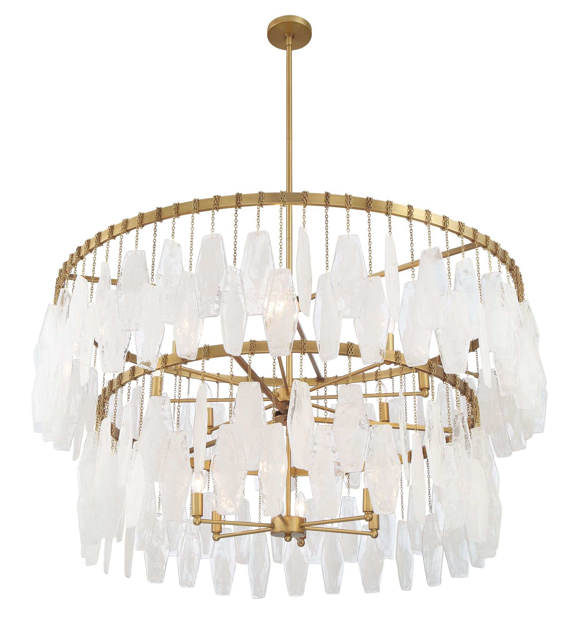 Minka-Lavery Willow 14-Light 45-in Legacy Brass Pendant with Glass Shades