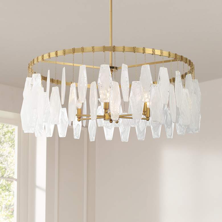 Image 1 Minka-Lavery Willow 6-Light 35.25-in Legacy Brass Indoor Pendant