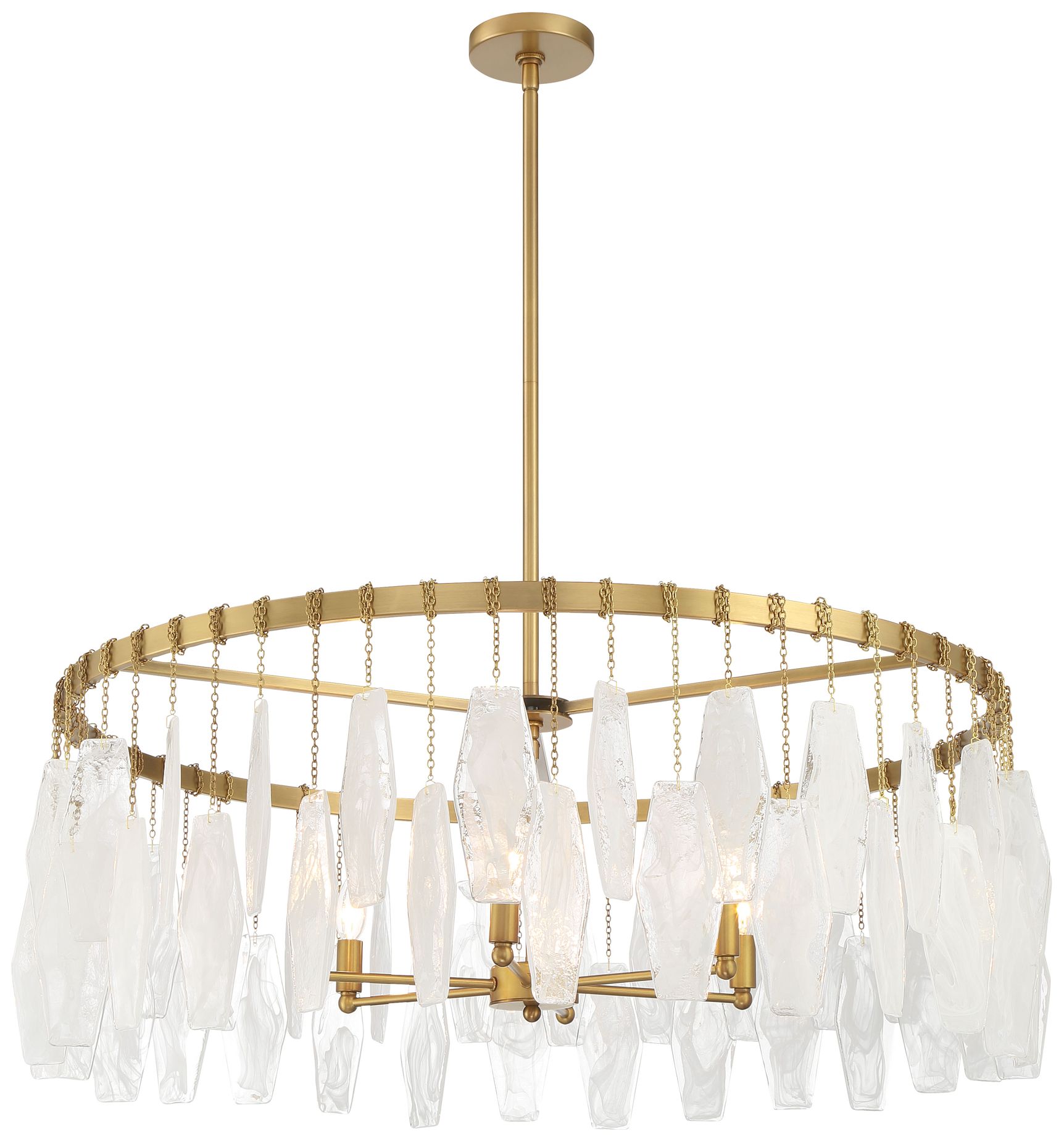 Image 2 Minka-Lavery Willow 6-Light 35.25-in Legacy Brass Pendant with Glass Shade