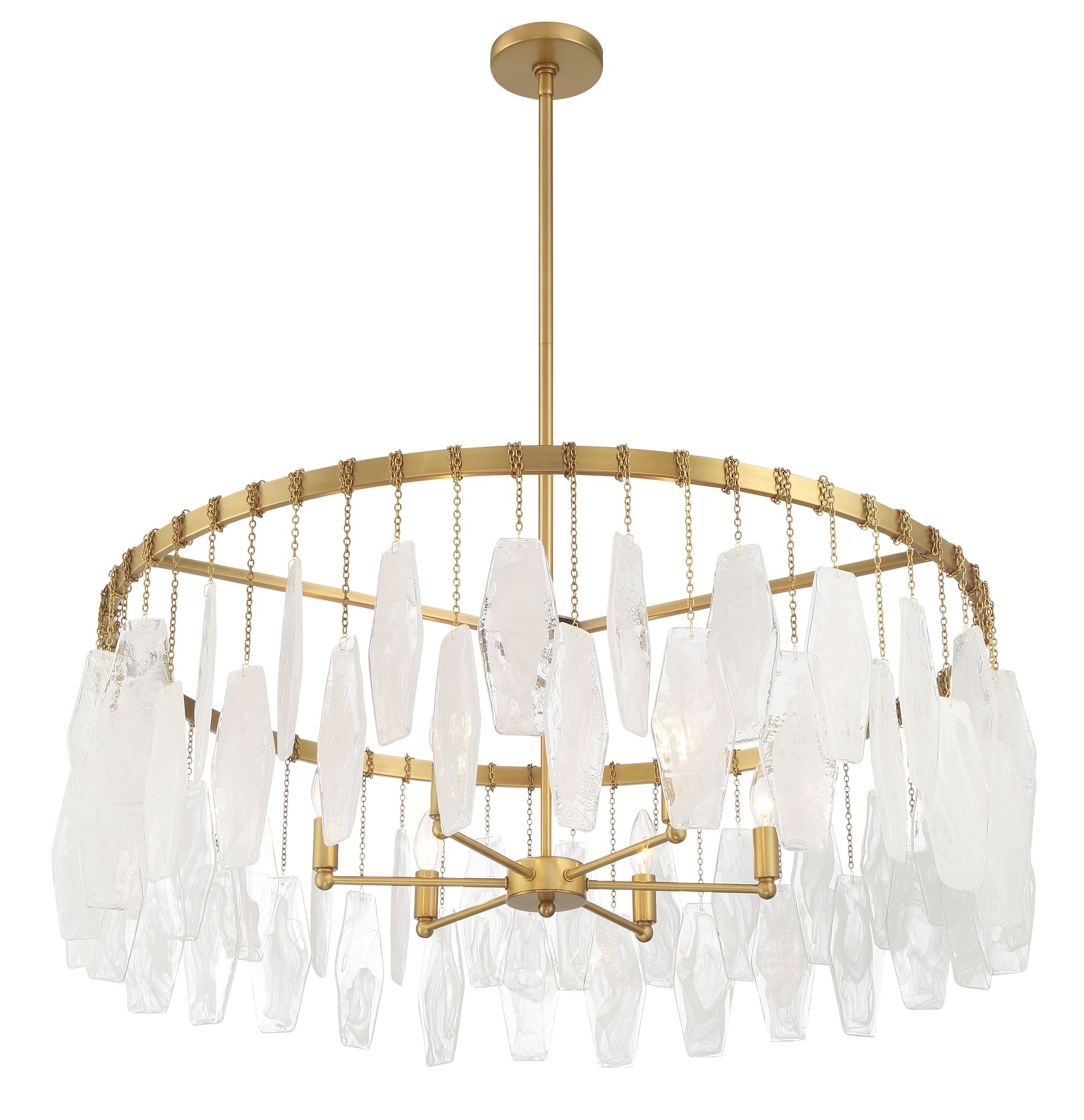 Image 7 Minka-Lavery Willow 6-Light 35.25-in Legacy Brass Pendant with Glass Shade more views