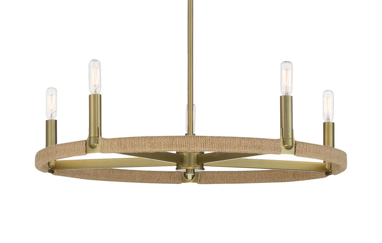 Image 3 Minka-Lavery Windward Passage 5-Light Soft Brass Chandelier more views