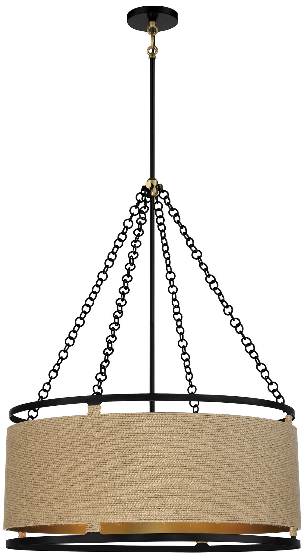 Minka-Lavery Windward Passage 6-Light Coal and Soft Brass Pendant