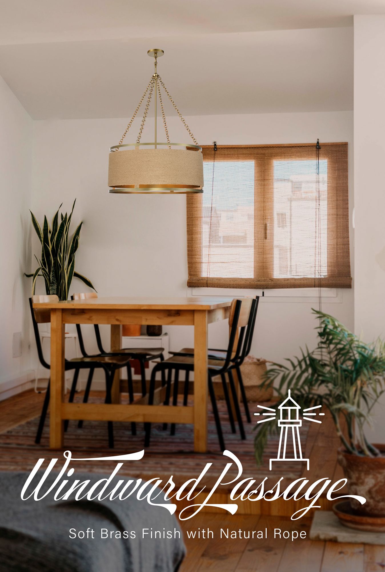 Minka-Lavery Windward Passage 6-Light Soft Brass Pendant