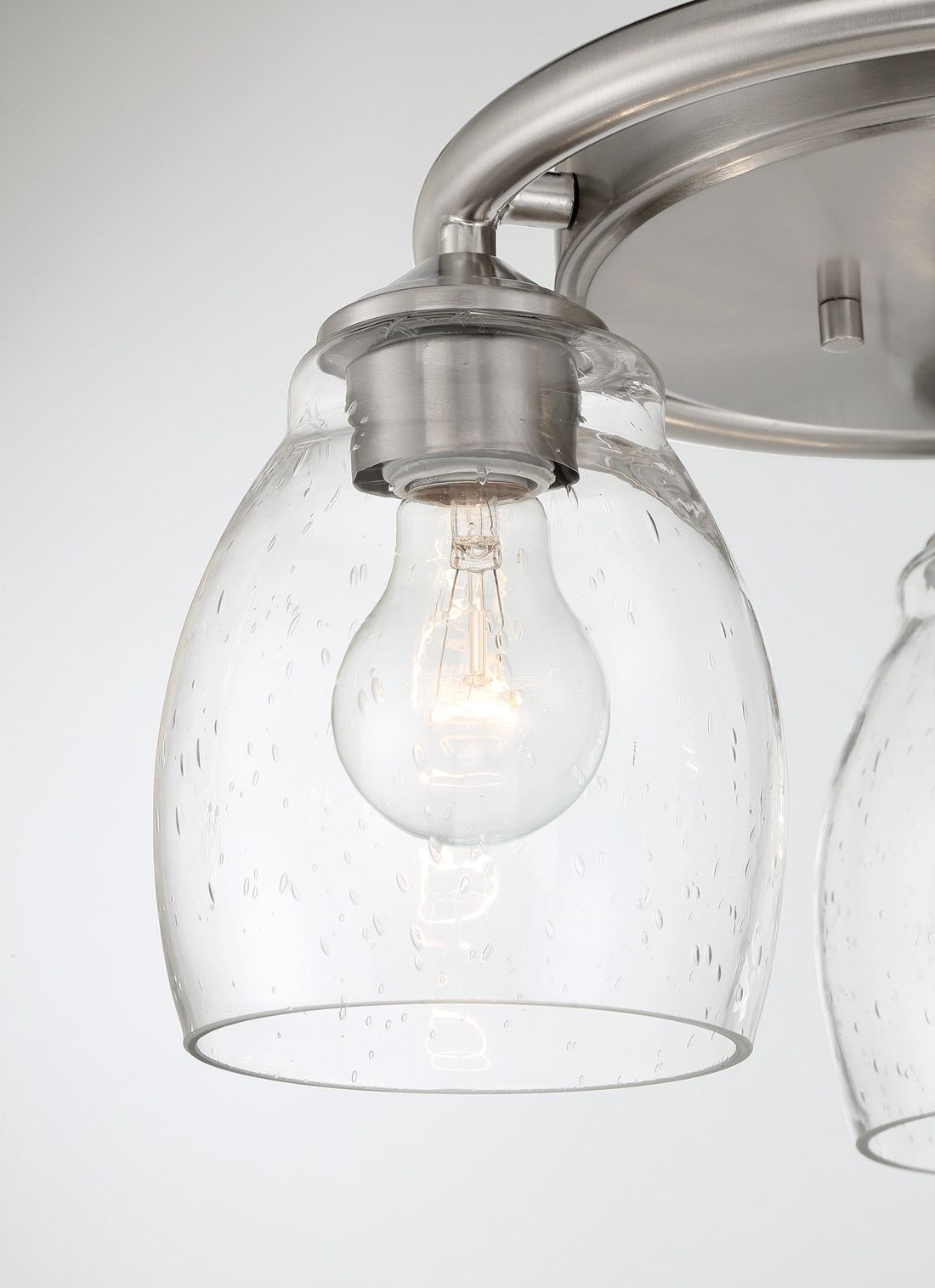 Image 3 Minka-Lavery Winsley 3-Light Brushed Nickel Flush Mount with Clear Shades more views