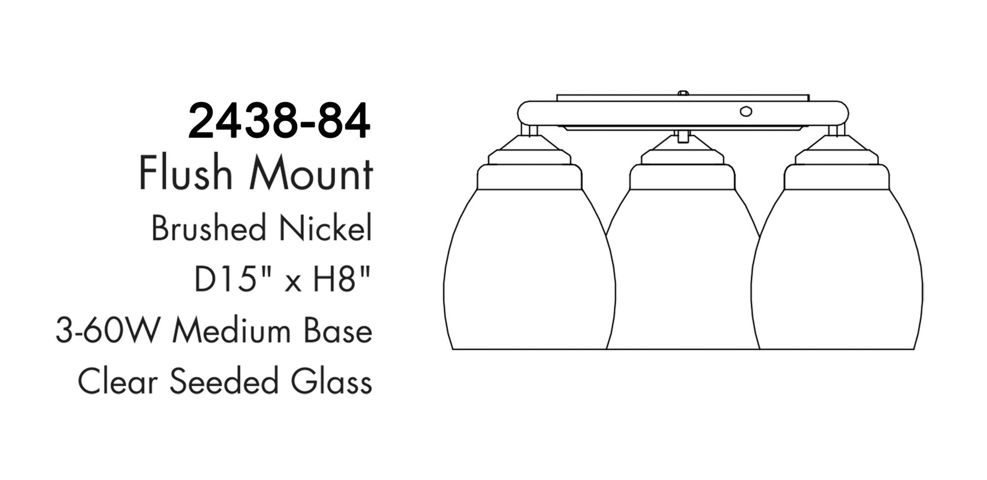 Image 4 Minka-Lavery Winsley 3-Light Brushed Nickel Flush Mount with Clear Shades more views