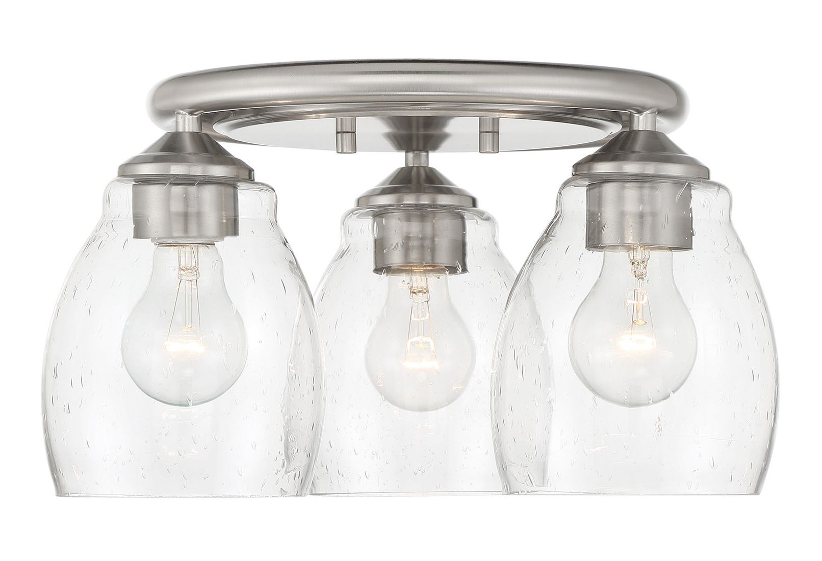 Image 5 Minka-Lavery Winsley 3-Light Brushed Nickel Flush Mount with Clear Shades more views