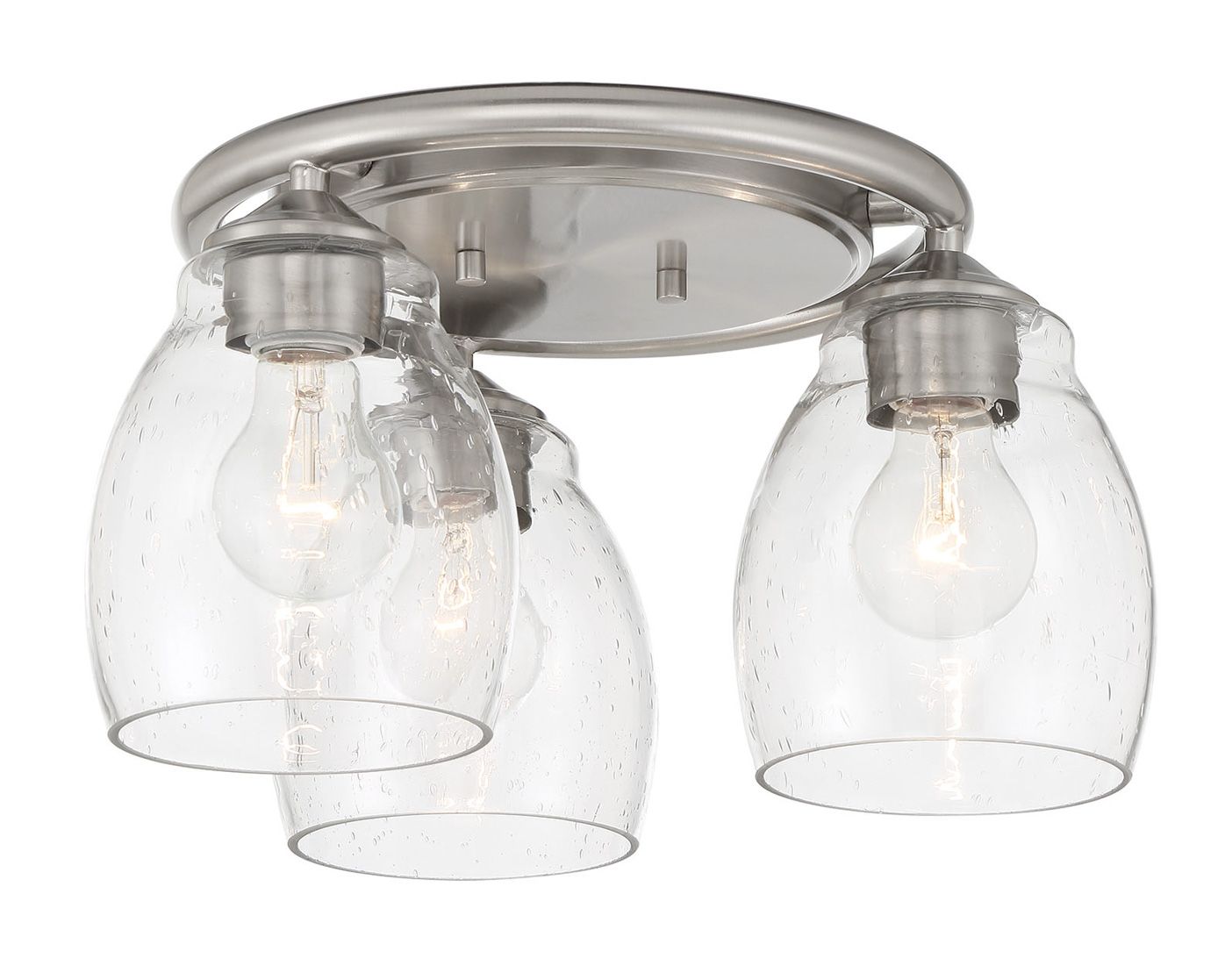 Image 6 Minka-Lavery Winsley 3-Light Brushed Nickel Flush Mount with Clear Shades more views