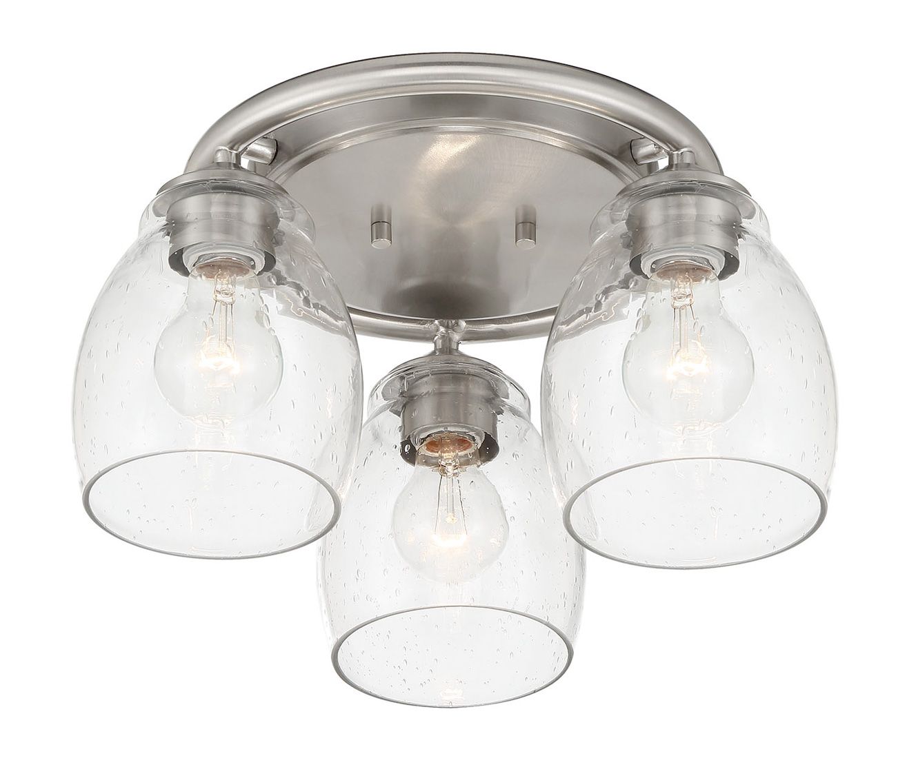 Image 7 Minka-Lavery Winsley 3-Light Brushed Nickel Flush Mount with Clear Shades more views