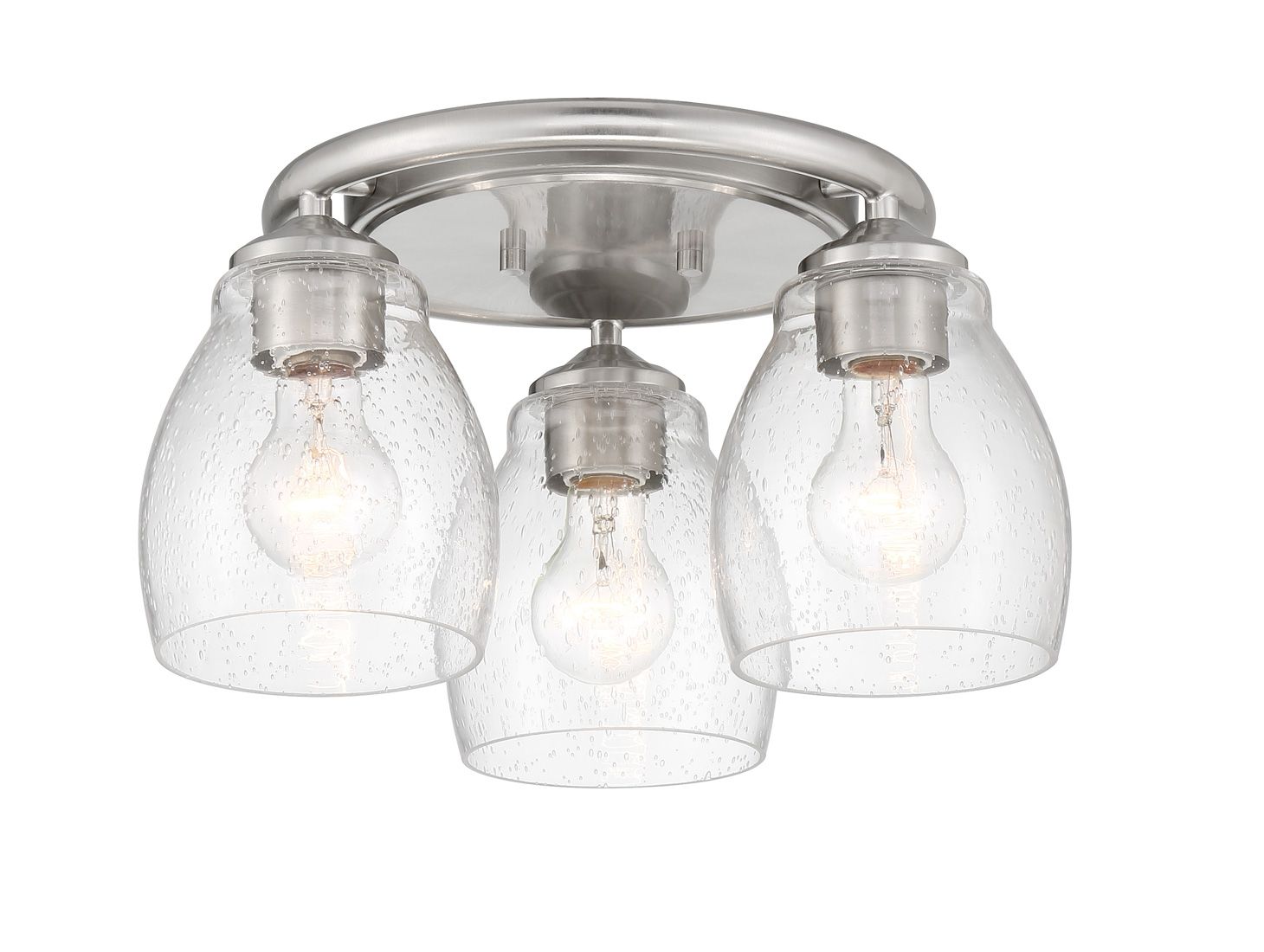 Minka-Lavery Winsley 3-Light Brushed Nickel Flush Mount with Clear Shades