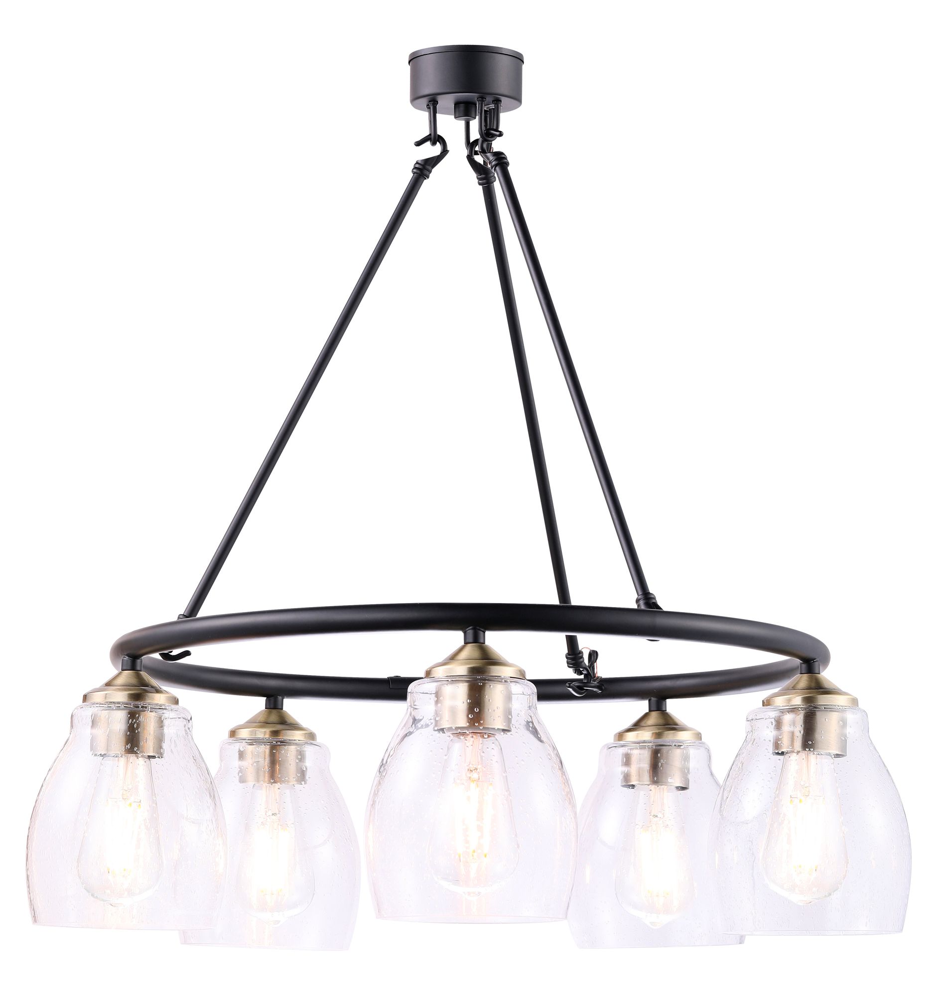 Image 2 Minka-Lavery Winsley 5-Light Coal and Stained Brass Chandelier more views