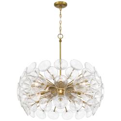 Minka Lavery Winter 10-Light 30-in Soft Brass Chandelier with Glass Shades