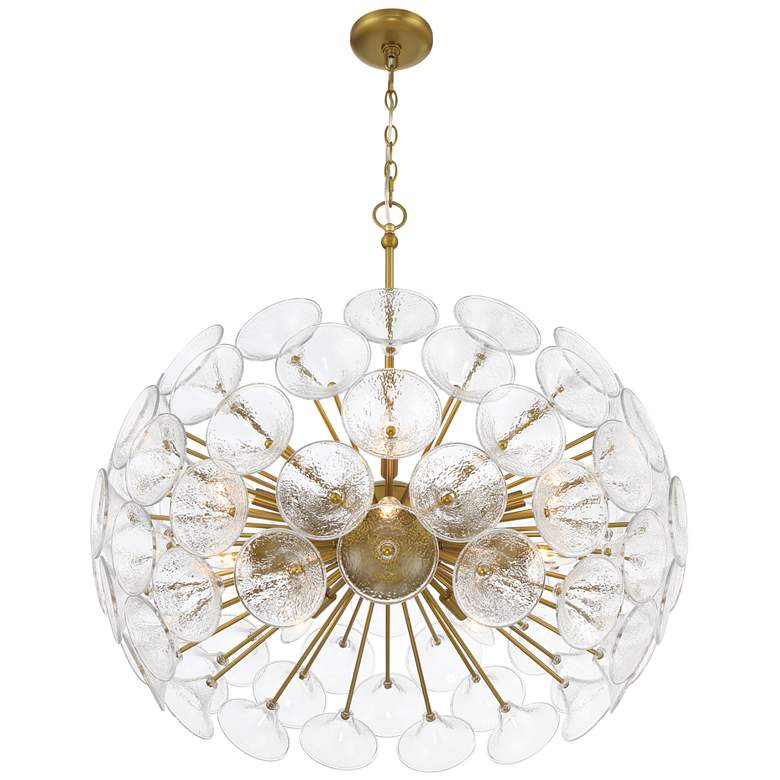 Image 4 Minka Lavery Winter 10-Light 30-in Soft Brass Chandelier with Glass Shades more views