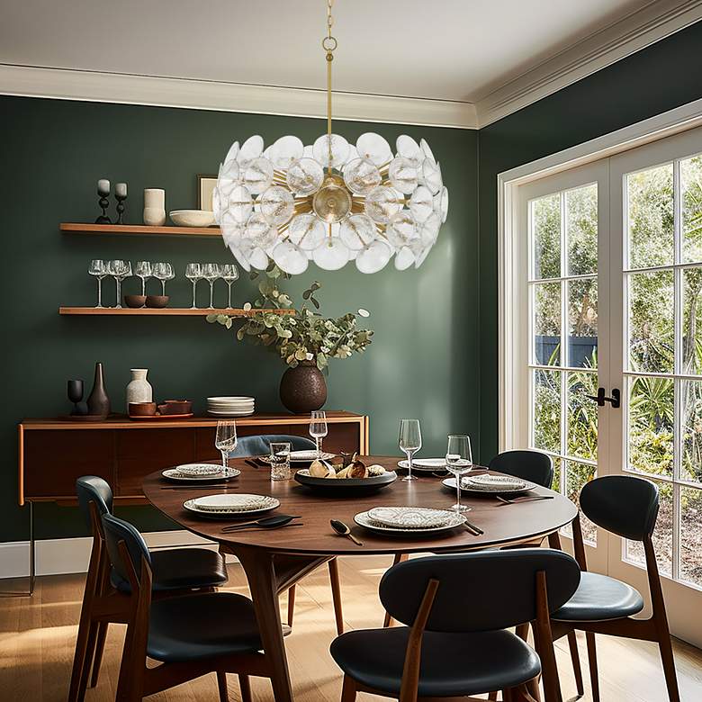 Image 7 Minka Lavery Winter 10-Light 30-in Soft Brass Chandelier with Glass Shades more views