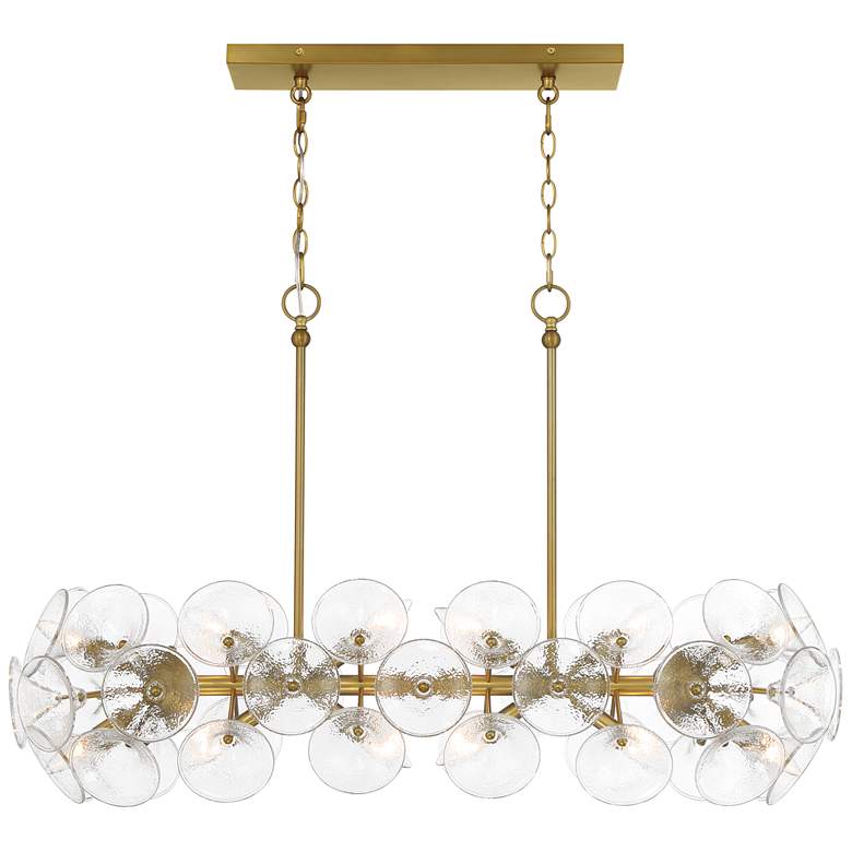 Image 1 Minka Lavery Winter 12-Light 39-in Soft Brass Chandelier with Glass Shades