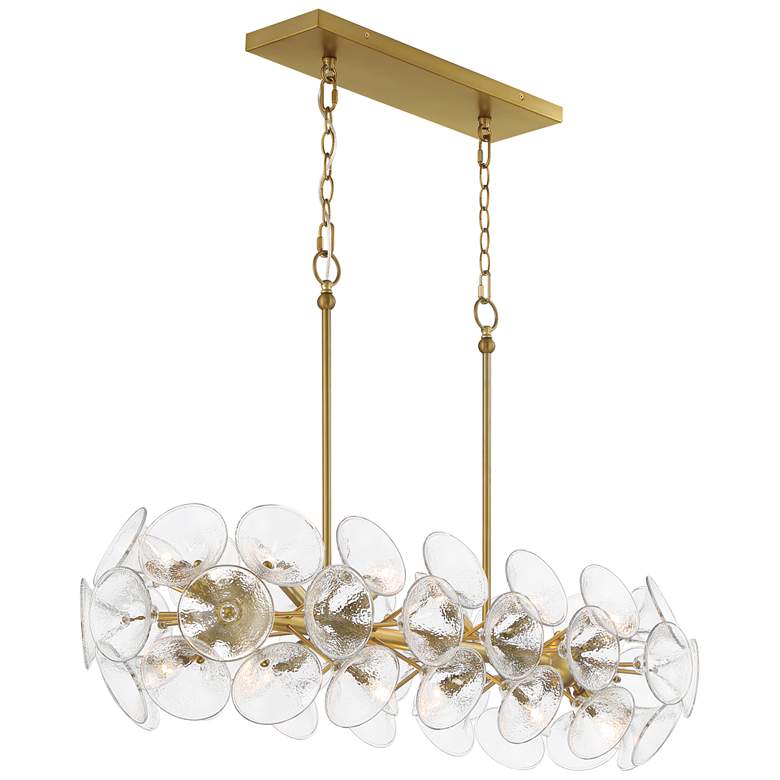 Image 2 Minka Lavery Winter 12-Light 39-in Soft Brass Chandelier with Glass Shades more views