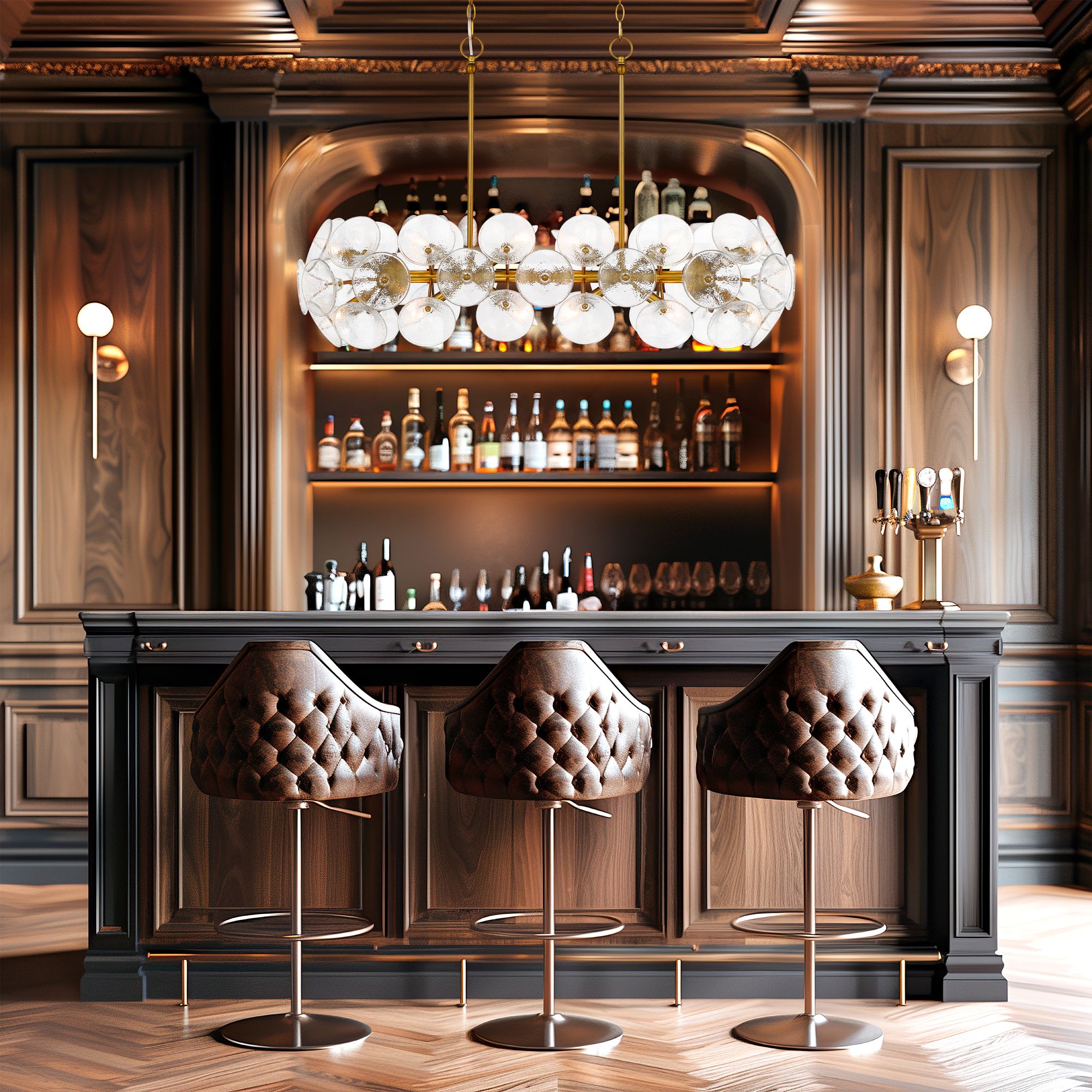 Minka Lavery Winter 12-Light 39-in Soft Brass Chandelier with Glass Shades