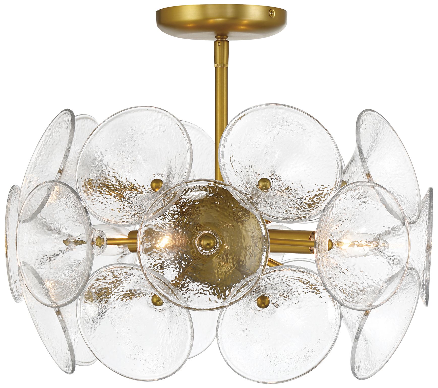 Minka Lavery Winter 4-Light 16-in Soft Brass Semi-Flush with Glass Shades