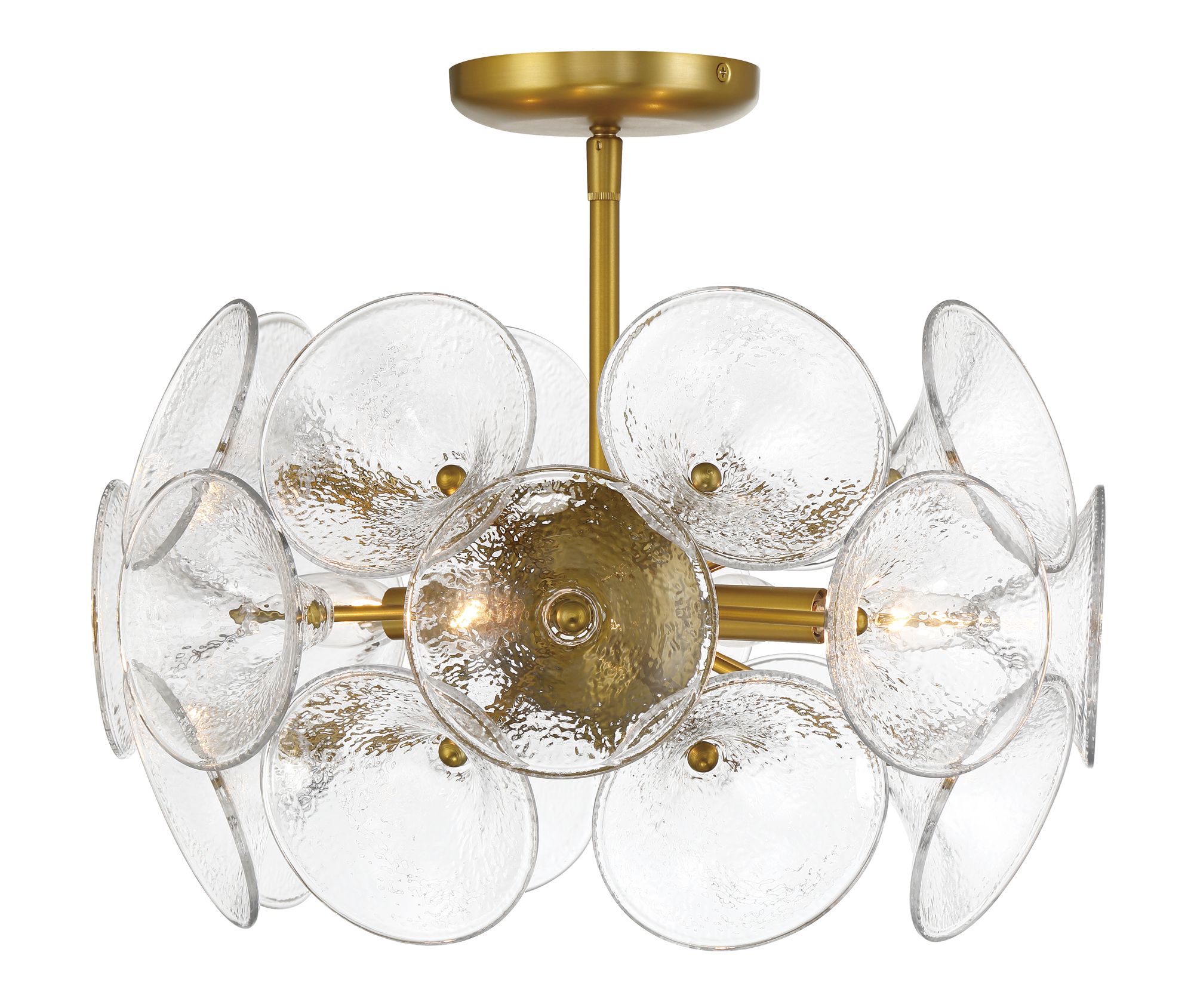 Image 2 Minka Lavery Winter 4-Light 16-in Soft Brass Semi-Flush with Glass Shades more views