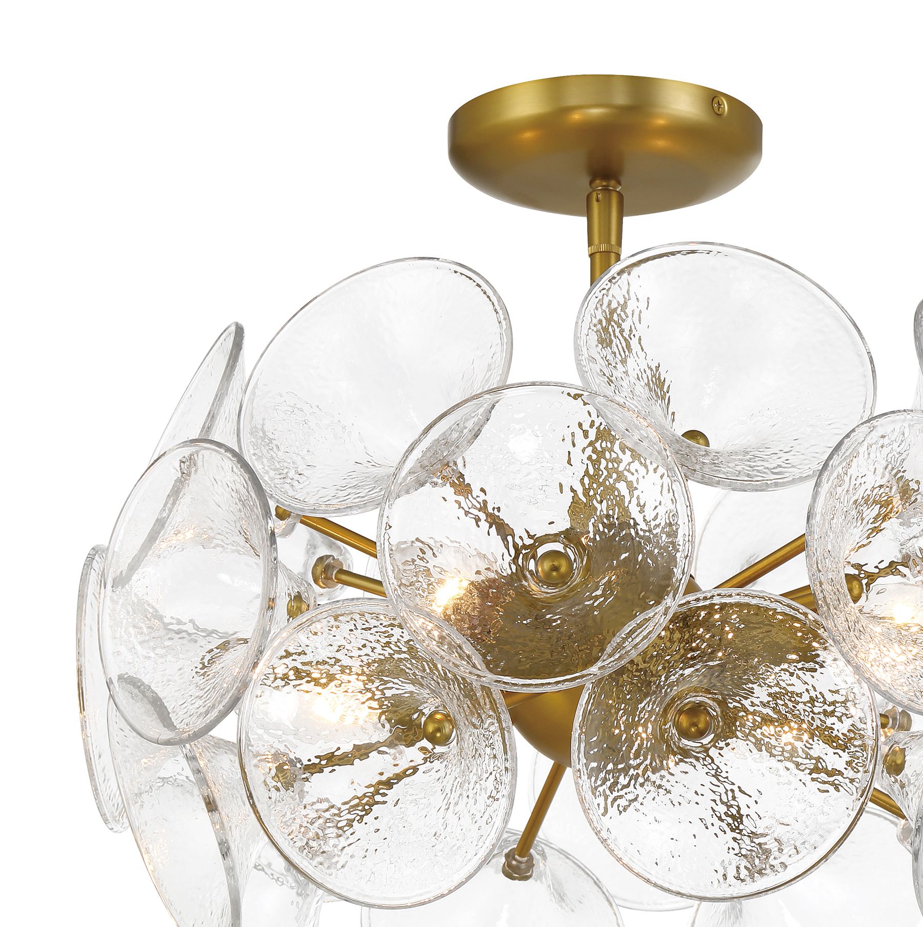 Image 3 Minka Lavery Winter 4-Light 16-in Soft Brass Semi-Flush with Glass Shades more views