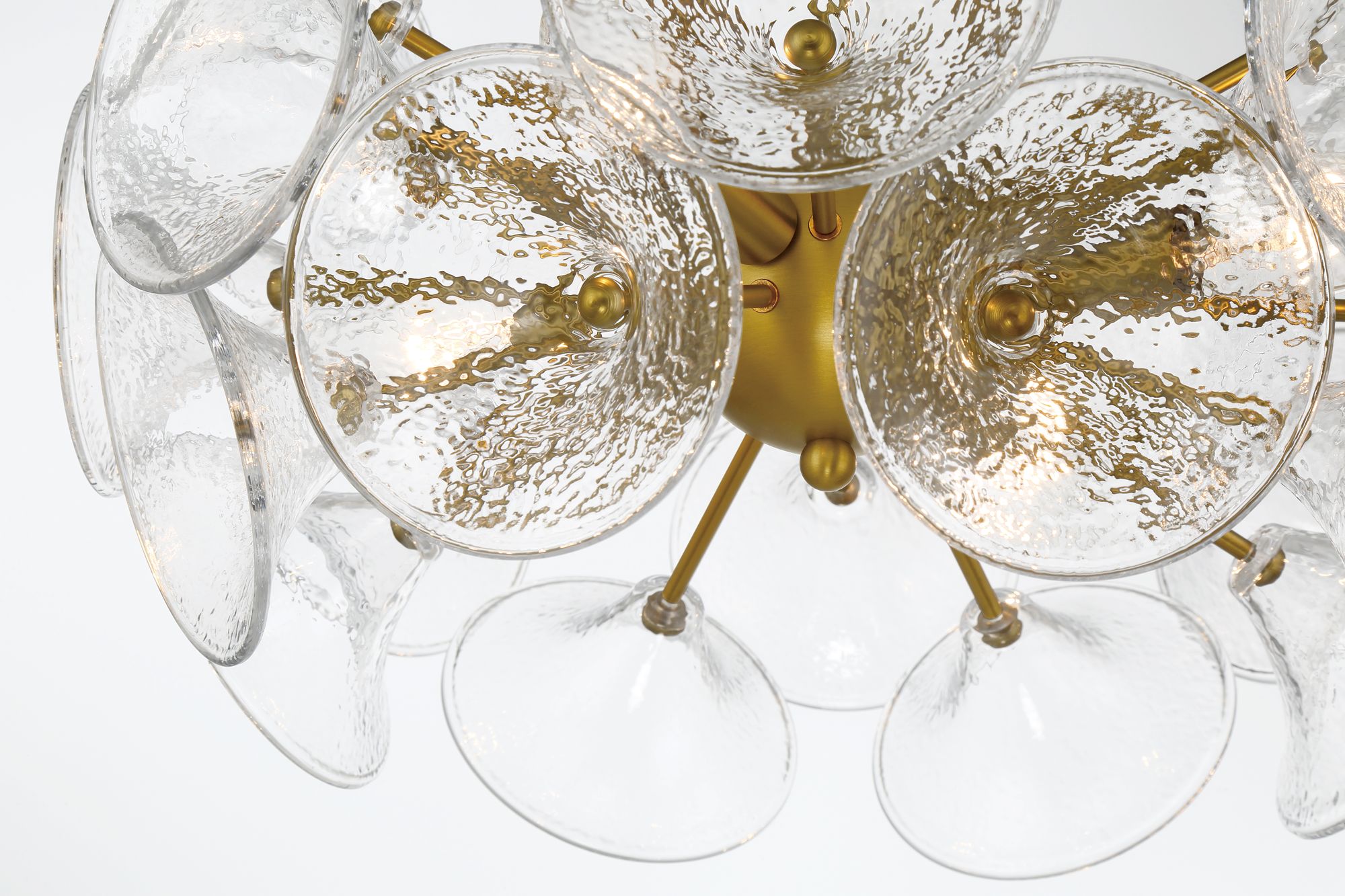 Image 5 Minka Lavery Winter 4-Light 16-in Soft Brass Semi-Flush with Glass Shades more views