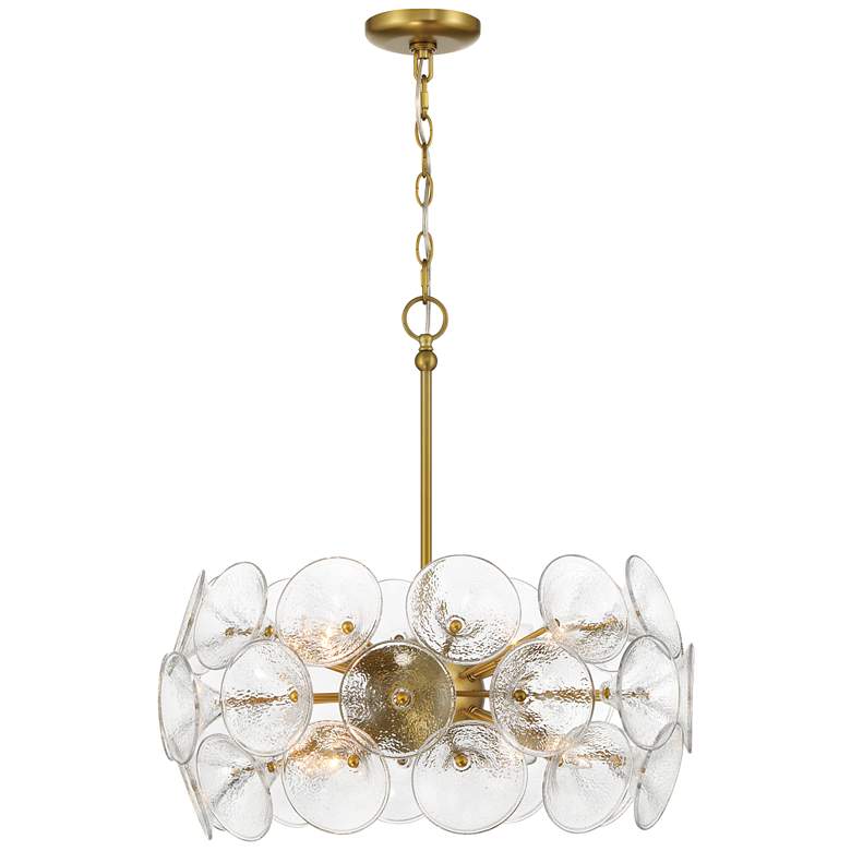 Image 2 Minka Lavery Winter 8-Light 22-in Soft Brass Chandelier with Glass Shades