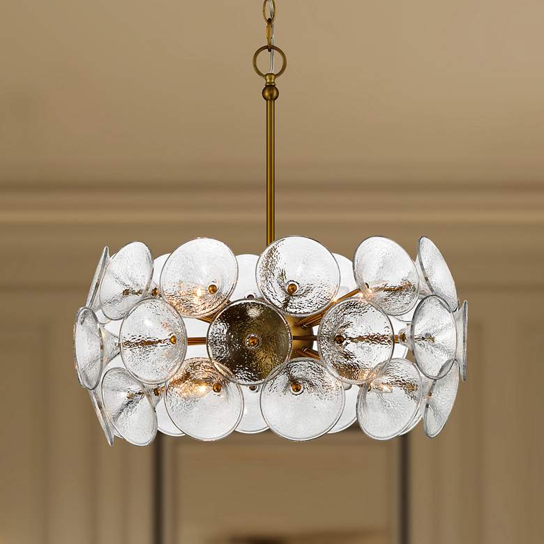 Image 1 Minka Lavery Winter 8-Light 22-in Soft Brass Chandelier with Glass Shades