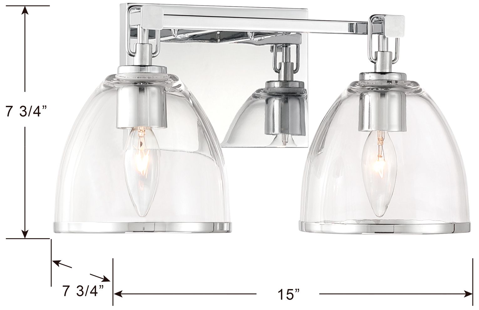 Image 6 Minka-Lavery Wynnfrost 2-Light 15-in Vanity - Chrome with Clear Glass more views