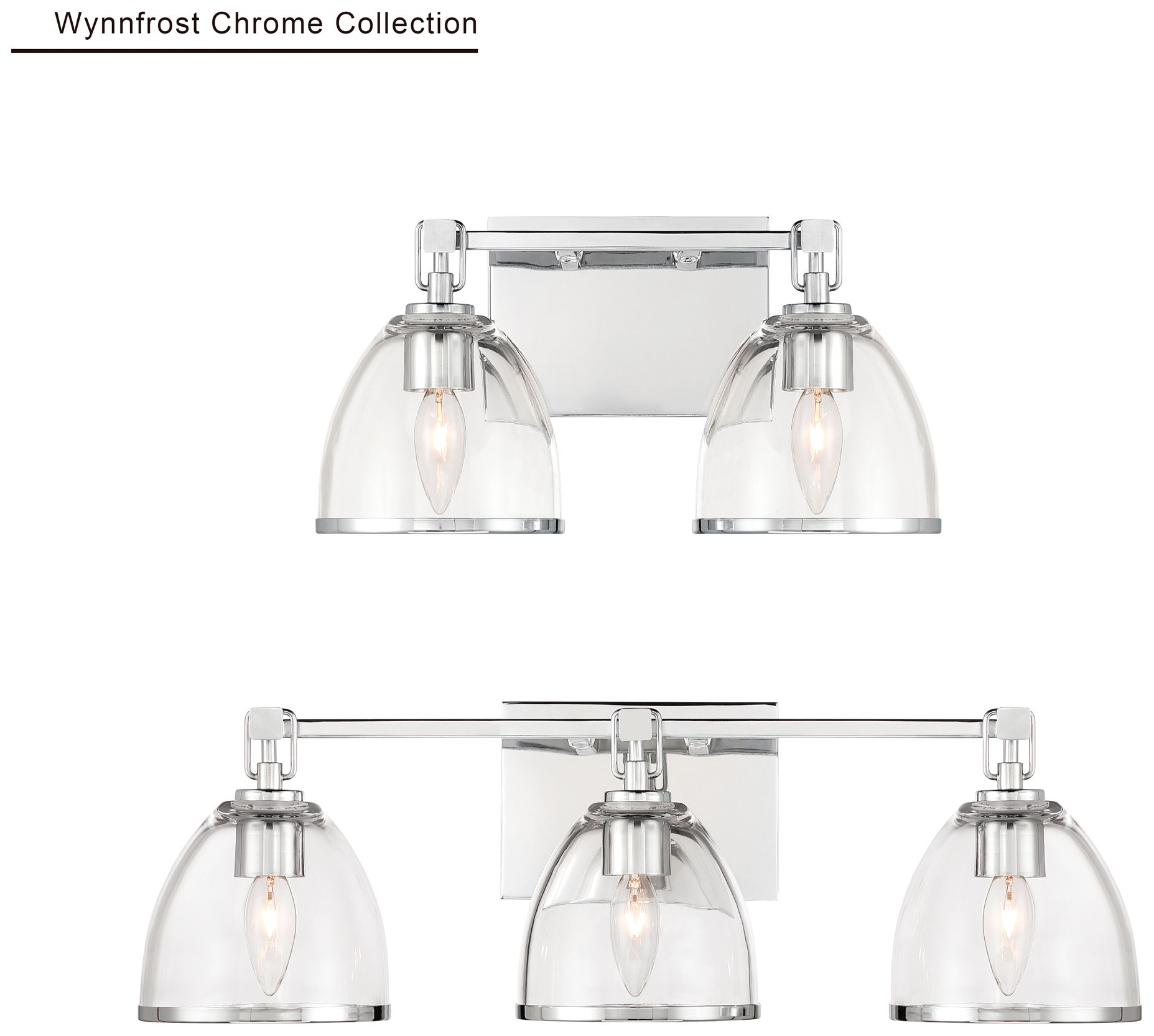 Minka-Lavery Wynnfrost 2-Light 15-in Vanity - Chrome with Clear Glass