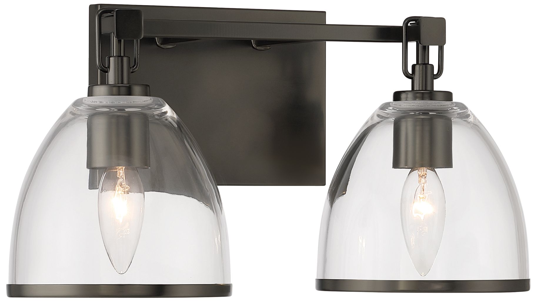 Thumbnail1 of Minka-Lavery Wynnfrost 2-Light Vanity - Rustic Gun Metal with Clear Glass