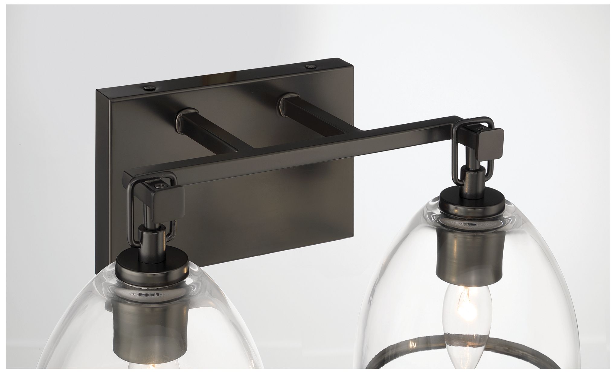 Minka-Lavery Wynnfrost 2-Light Vanity - Rustic Gun Metal with Clear Glass