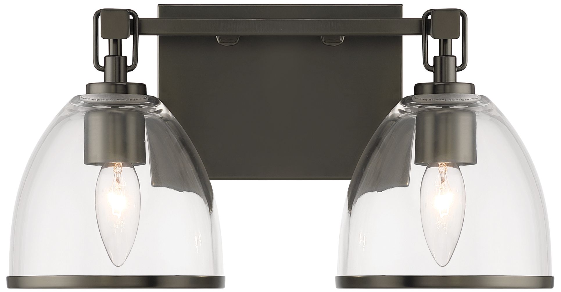 Minka-Lavery Wynnfrost 2-Light Vanity - Rustic Gun Metal with Clear Glass