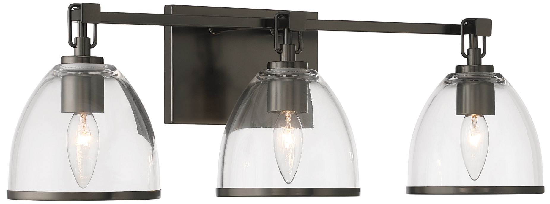 Image 3 Minka-Lavery Wynnfrost 3-Light 24-in Rustic Gun Metal Vanity with Shades more views