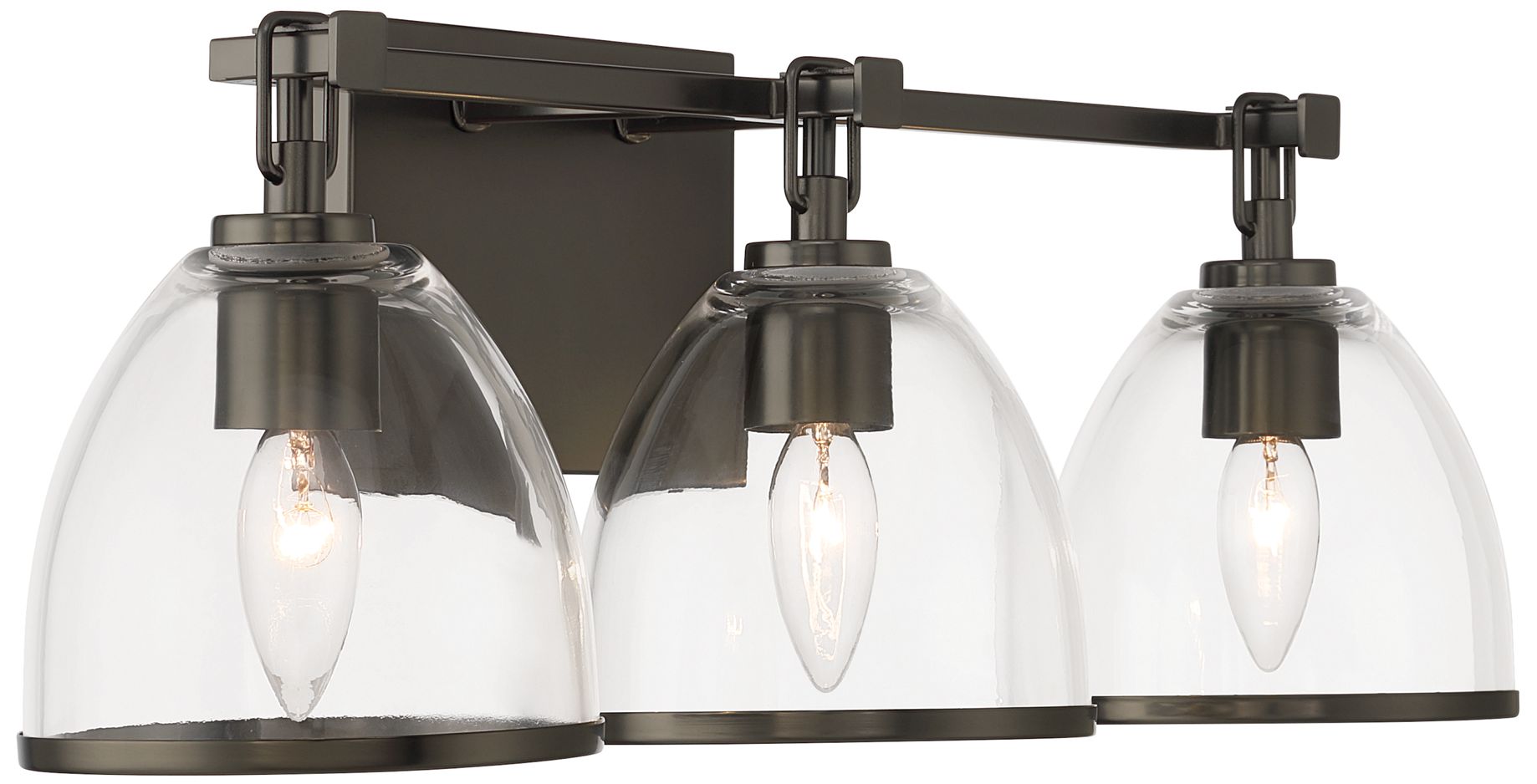 Image 5 Minka-Lavery Wynnfrost 3-Light 24-in Rustic Gun Metal Vanity with Shades more views