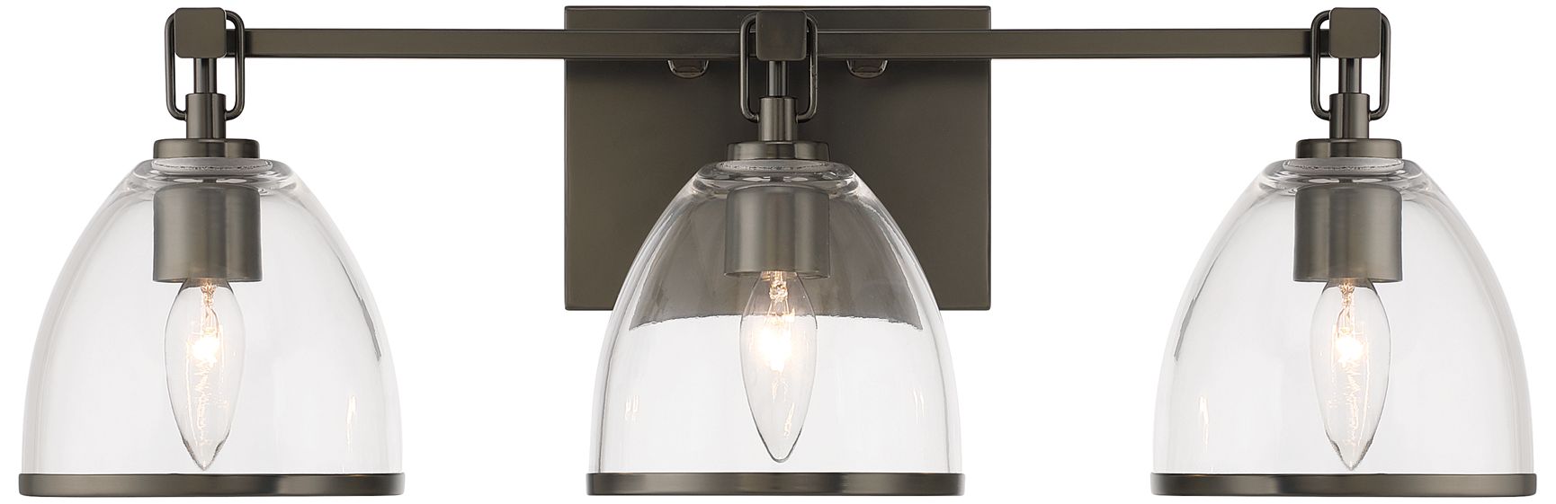 Minka-Lavery Wynnfrost 3-Light 24-in Rustic Gun Metal Vanity with Shades