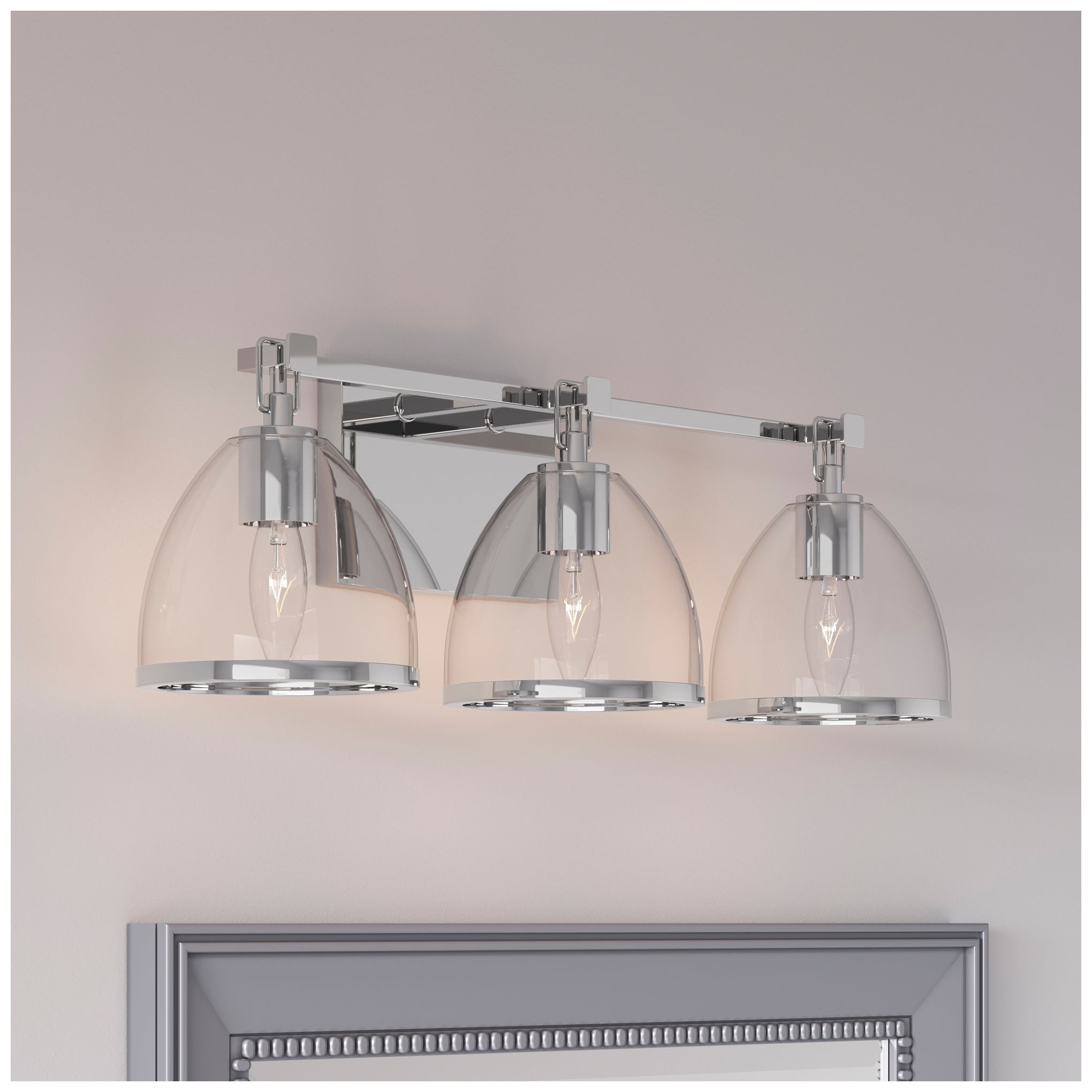 Image 2 Minka-Lavery Wynnfrost 3-Light 24-in Vanity - Chrome with Clear Glass more views