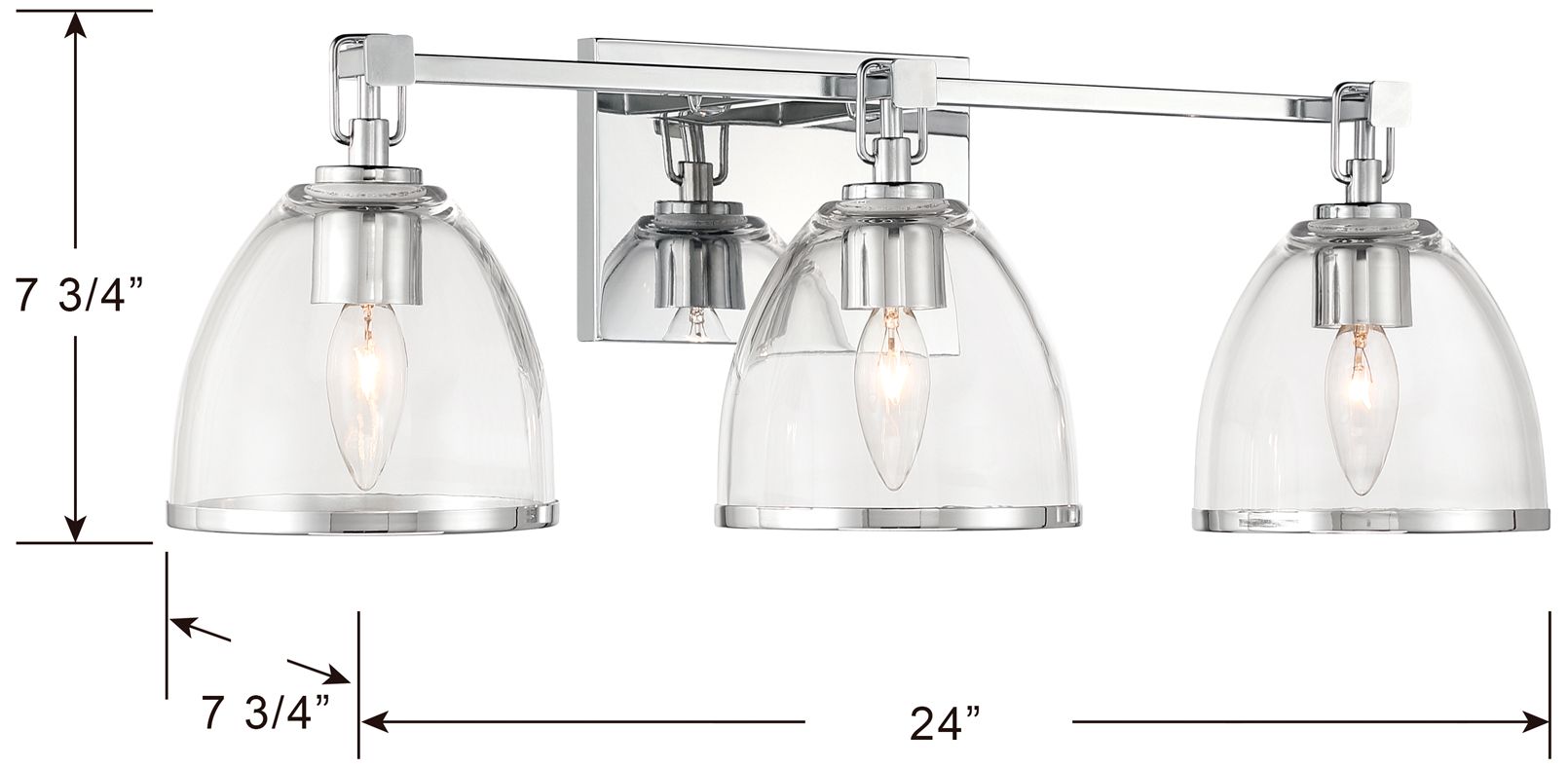 Image 6 Minka-Lavery Wynnfrost 3-Light 24-in Vanity - Chrome with Clear Glass more views
