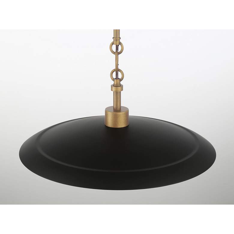 Image 4 Minka-Lavery York 1-Light 16-in Dark Matte Black and Brass Indoor Pendant more views