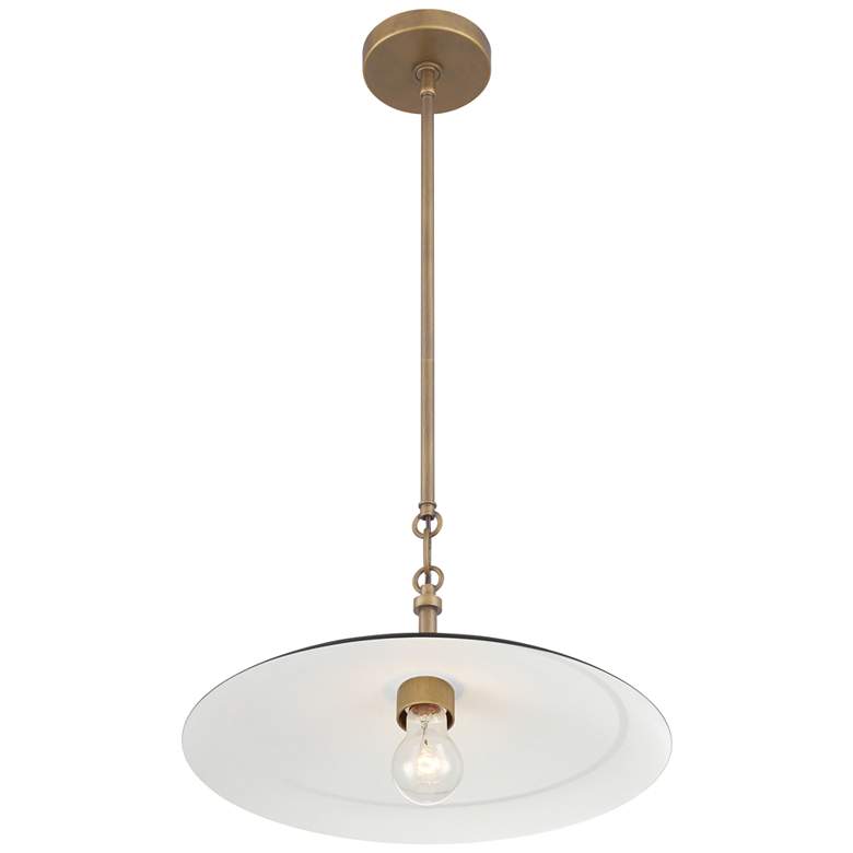 Image 5 Minka-Lavery York 1-Light 16-in Dark Matte Black and Brass Indoor Pendant more views