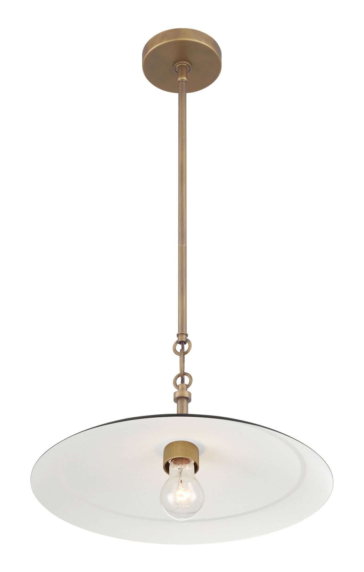 Minka-Lavery York 1-Light 16-in Dark Matte Black and Brass Indoor Pendant