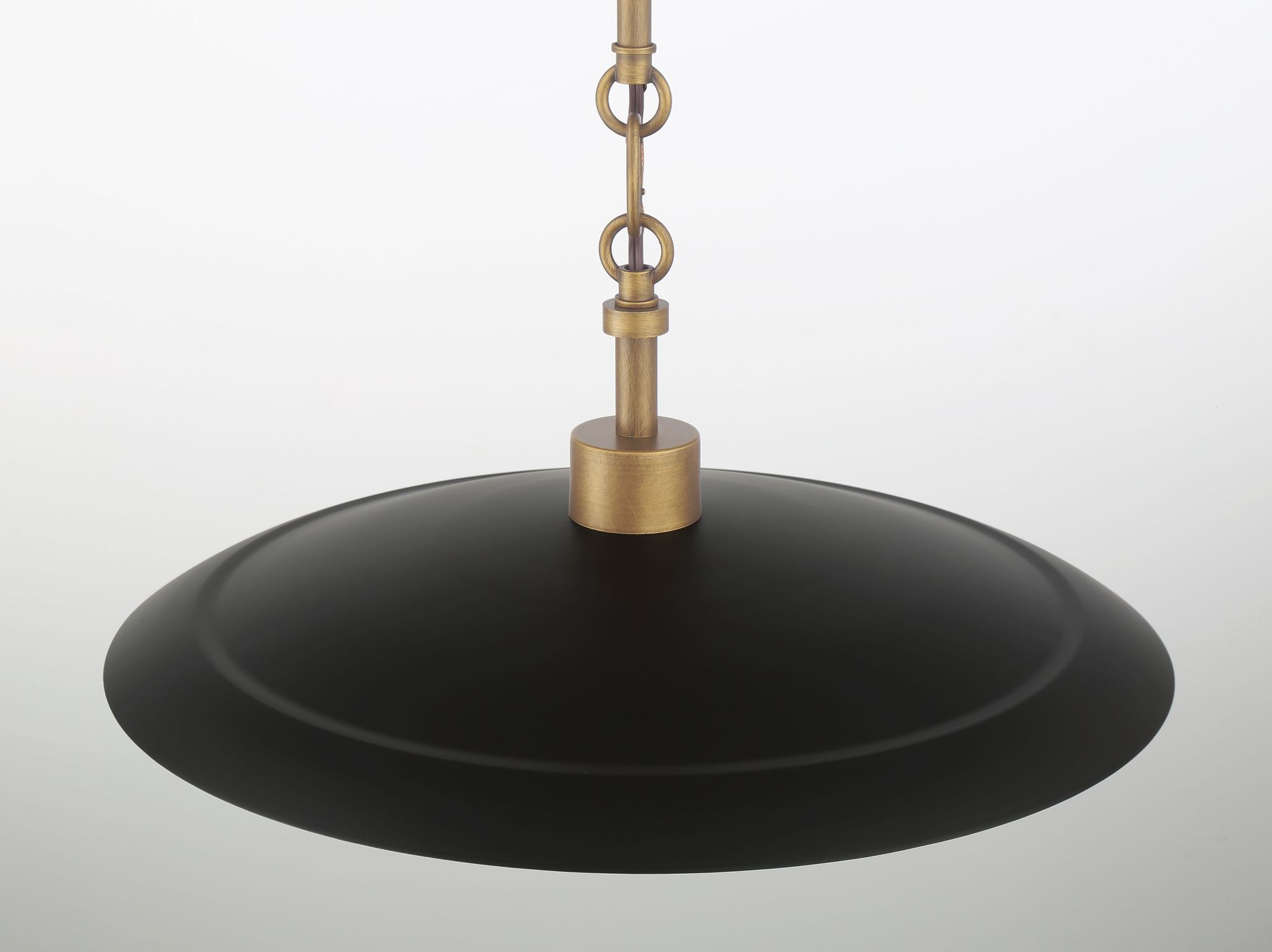 Minka-Lavery York 1-Light 16-in Dark Matte Black and Brass Indoor Pendant