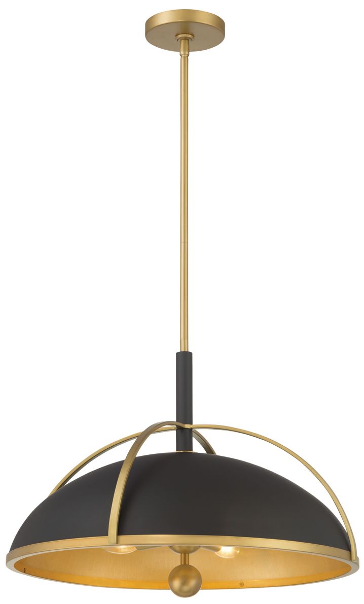 Thumbnail1 of Minka Lavery Yorkshire 4-Lt 20.75-in Matte Black and Legacy Brass Pendant